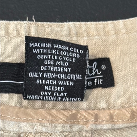 Willi Smith 100% Linen Size 8 Kate Fit Khaki Chinos Relaxed Fit - Picture 9 of 9